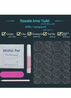 JOSQUEWNN Press on nails,24pcs,Stylish Minimalist Nude Press-On Nails with White Heart Design, Mini Nail Tips Perfectly Showcasing Elegance and Cuteness, Fake Acrylic Nails With Glue Kit.  - Image 4