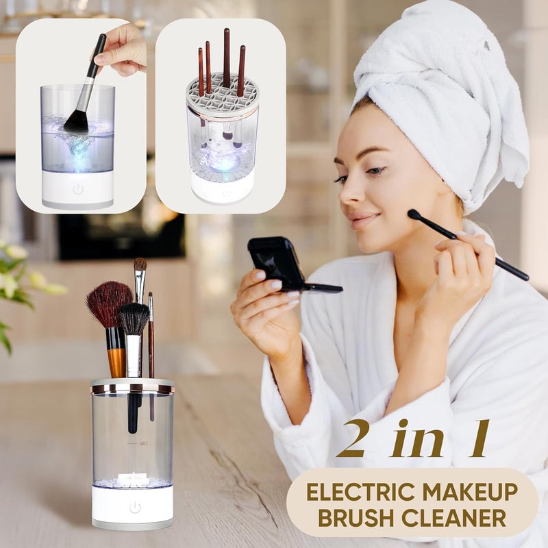 ZUGAD Makeup Brushes Cleaner Electric Makeup Brush Cleaner Makeup Brush Cleaner With 360 Degree Rotation Make Up Brush Cleaner Set Makeup Brush Cleaner MachineDeeply Cleans and Dry 1pc Multi - Image 4
