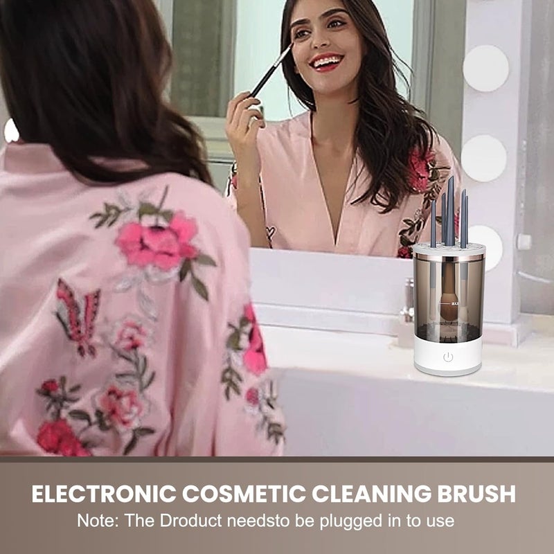 ZUGAD Makeup Brushes Cleaner Electric Makeup Brush Cleaner Makeup Brush Cleaner With 360 Degree Rotation Make Up Brush Cleaner Set Makeup Brush Cleaner MachineDeeply Cleans and Dry 1pc Multi - Image 5