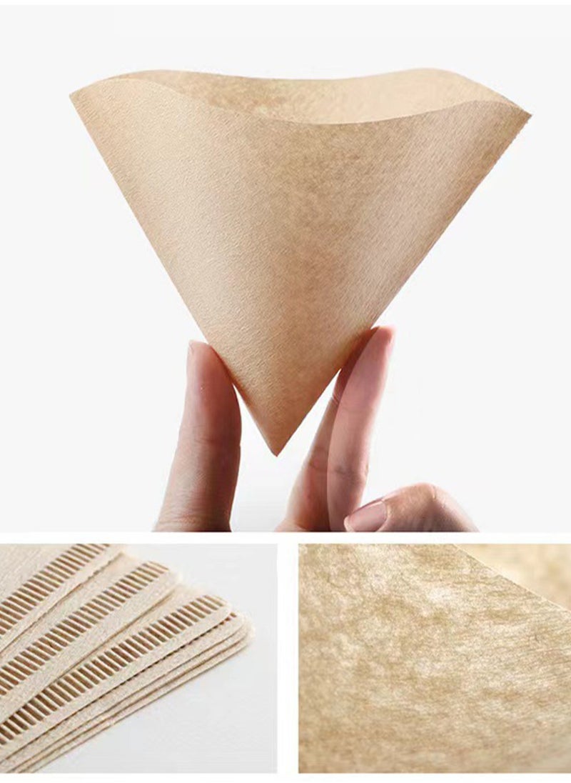 Generic - Coffee Filter Paper Hand Drip Filter American Coffee Machine Fan-shaped Cone Log Filter Paper (Two Boxes Total 80 Sheets) - Image 1