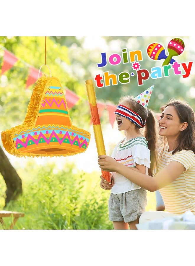 Mexican Themed Party Pinata With Stick Blindfold Confetti Mexican Sombrero Hat Cinco De Mayo Pinata Fiesta Carnival Pinata For Cinco De Mayo Fiesta Theme Birthday Party 16 X 11 X 3 Inch