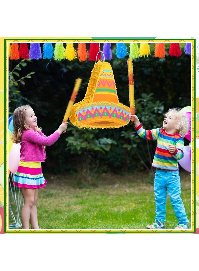 Mexican Themed Party Pinata With Stick Blindfold Confetti Mexican Sombrero Hat Cinco De Mayo Pinata Fiesta Carnival Pinata For Cinco De Mayo Fiesta Theme Birthday Party 16 X 11 X 3 Inch
