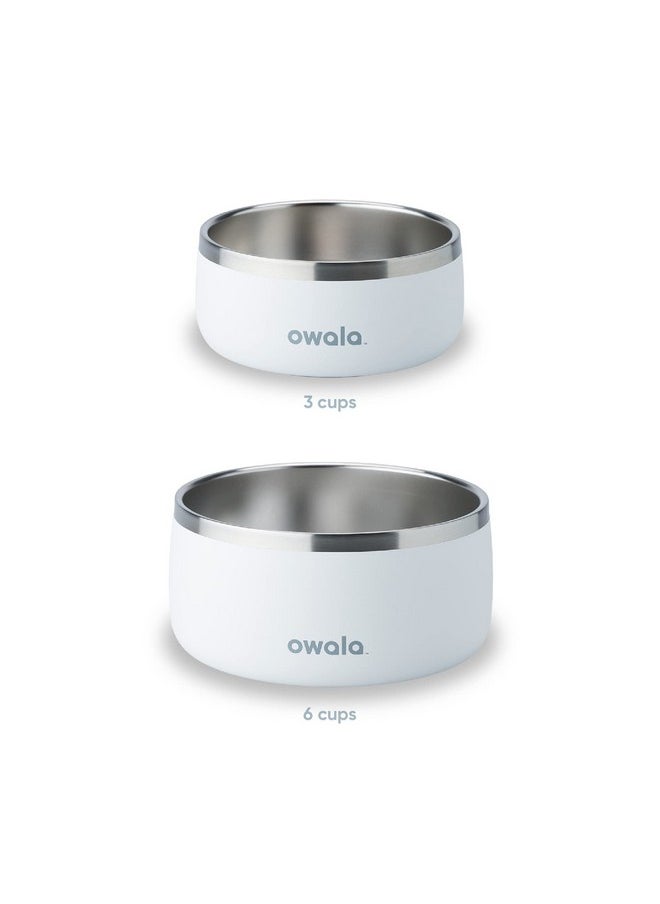 Owala - Pet Bowl  Durable Stainless Steel, Food And Water Bowl For Dogs, Cats, And All Pets, NonSlip Base, 24Oz, White (Shy Marshmallow) - Image 1