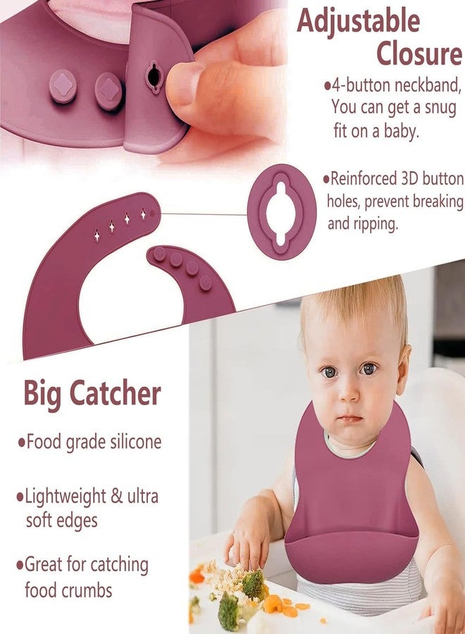 Apexx Silicone Suction Plates Solid for Baby&Toddler|Large Crumb Pouch|Suction Bowl,Cup,Fork,and Spoon Cutlery Set|Easy Wipe Clean|Baby Feeding Sets for Babies and Toddlers (8 Pcs),Pink - Image 3