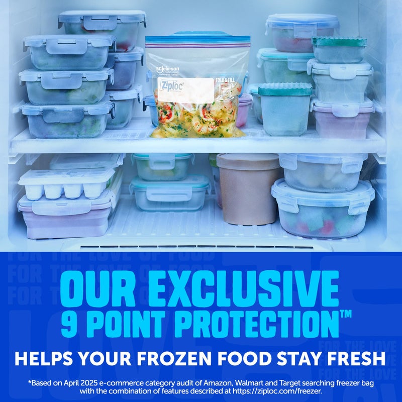 Ziploc 2 Gallon Food Storage Freezer Bags, Grip 'n Seal Technology for Easier Grip, Open, and Close, 10 Count (Packaging May Vary) - Image 4