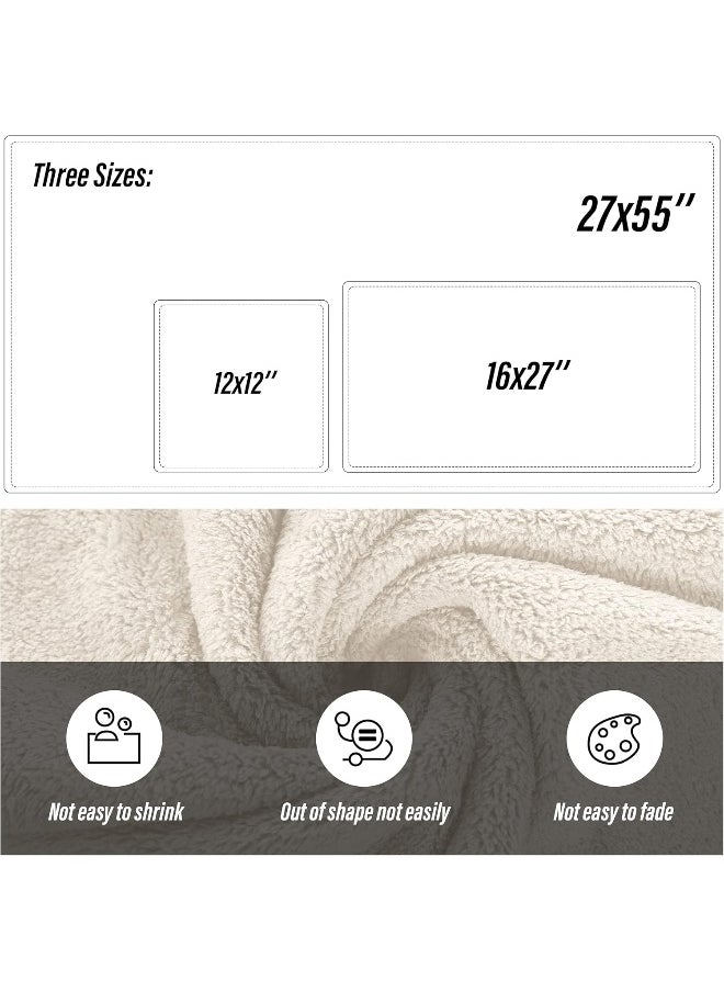 MOONQUEEN MOONQUEEN Ultra Soft Towel Set-Quick Drying - 2 Bath Towels 2 Hand Towels 2 Washcloths-Microfiber Coral Velvet Highly Absorbent Towel for Bath Fitness, Bathroom, Sports, Yoga, Travel (Cream, 6 Pcs)  - Image 2