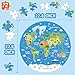 Ppotyo 72 Piece World Map Jigsaw Puzzle for Kids 35 46 Globe Round Floor Puzzles Geography Educational Birthday Gifts Learning Resource Educational Montessori Toys World Map - Image 4