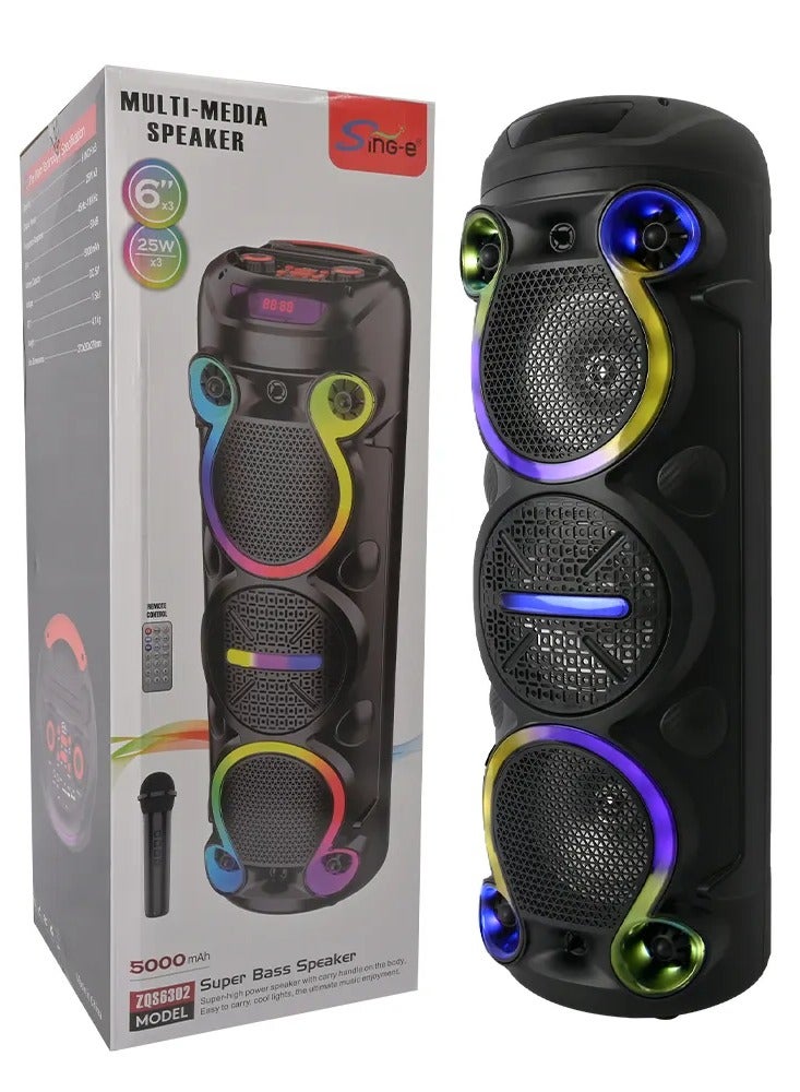 singe Wireless Bluetooth Speaker, Stereo Sound, FM Radio, TF Memory, USB Input, Mic Input rechargeable  - Image 1