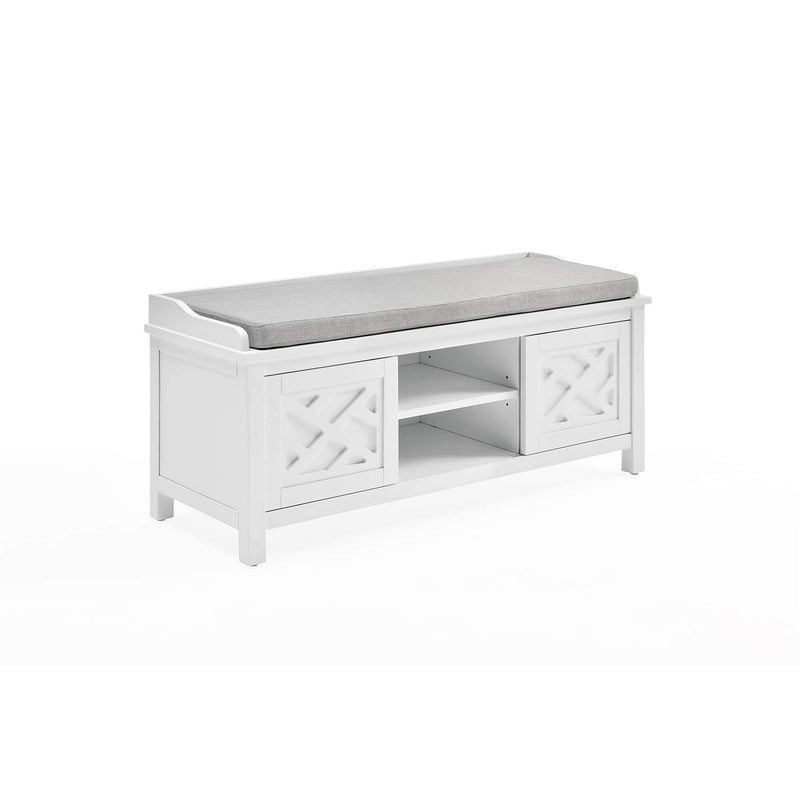 Alaterre Furniture Coventry 45 in W Wood Storage Bench with Cushion Entryway Organization  Decoration 3 AdjustableRemovable Cubbies Decorative Cushion Included