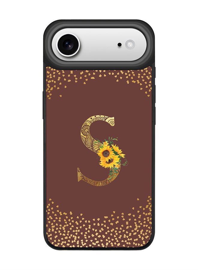 Stylizedd iPhone Air Case, [Compatible with MagSafe] Slim Magnetic cover Phone Case iPhone Air -Custom Floral Monogram - S  (Brown ) - Image 1