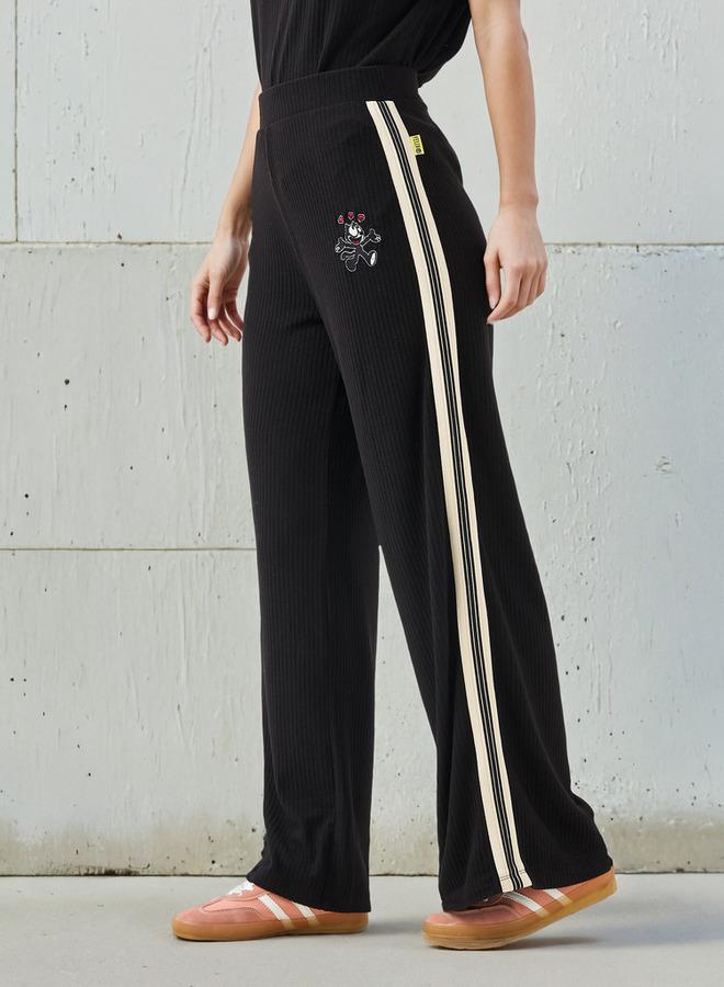 SP Characters Mid-Rise Polyester Blend Track Pants with Felix Embroidery - Image 1