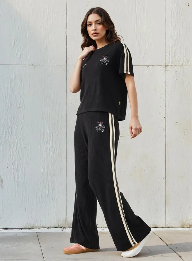 SP Characters Mid-Rise Polyester Blend Track Pants with Felix Embroidery
