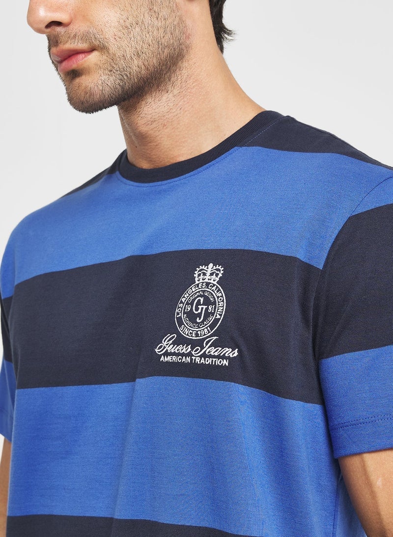 GUESS Stripe Crew Neck T-Shirt - Image 3