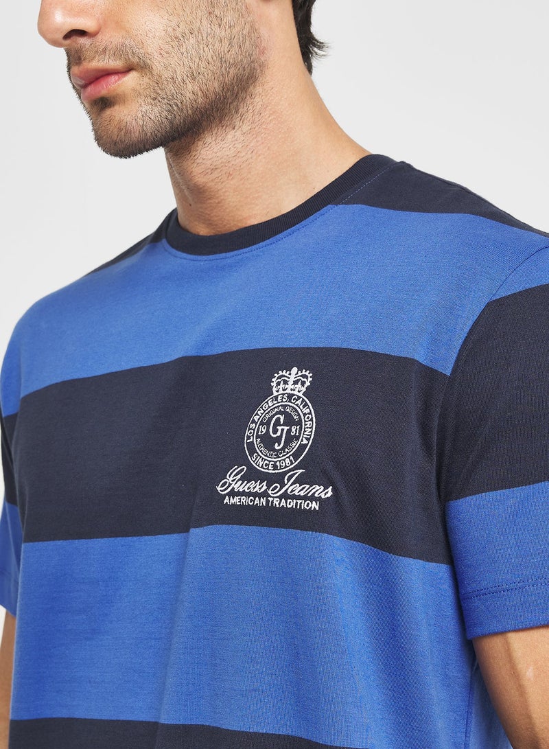 GUESS Stripe Crew Neck T-Shirt - Image 3