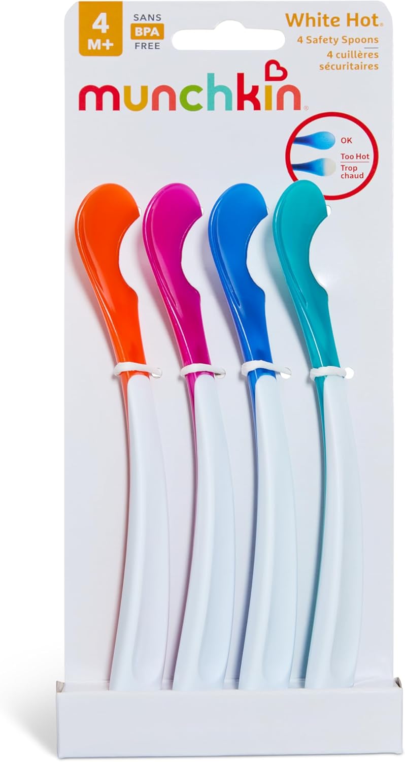 Munchkin White Infant Safety Spoons, Multicolour, Pack of 4 -  Assorted - Image 4