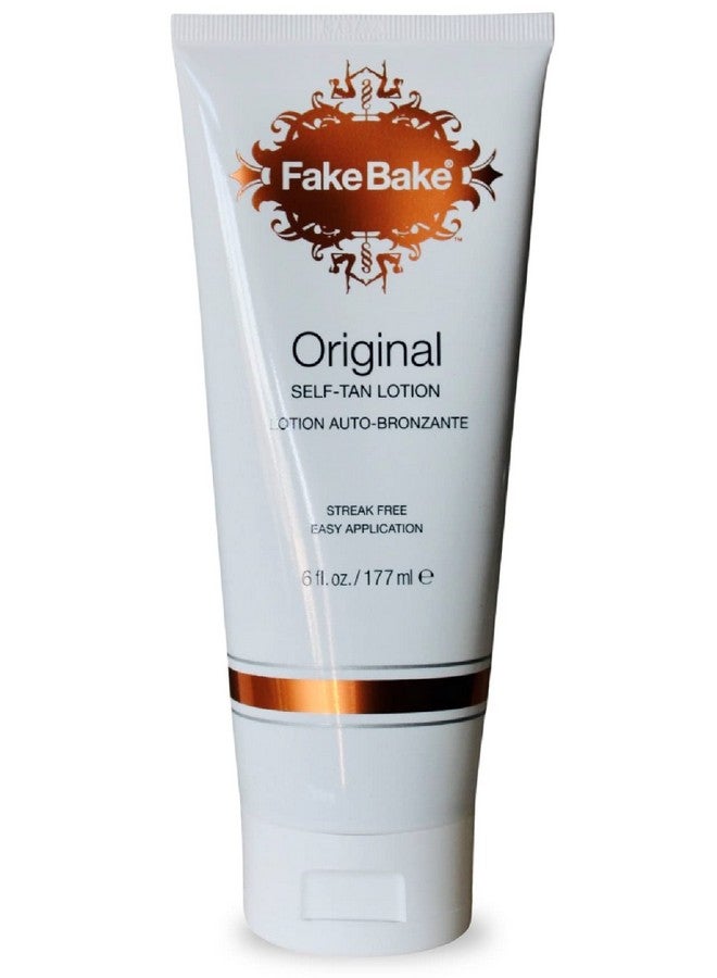 Fake Bake Fake Bake Original Self-Tanning Lotion Lasting Natural Looking Sunless Tanner For All Skin Tones Women & Men - Streak Free, Flawless Glow Includes Gloves For Easy Application - 6 oz  - Image 1