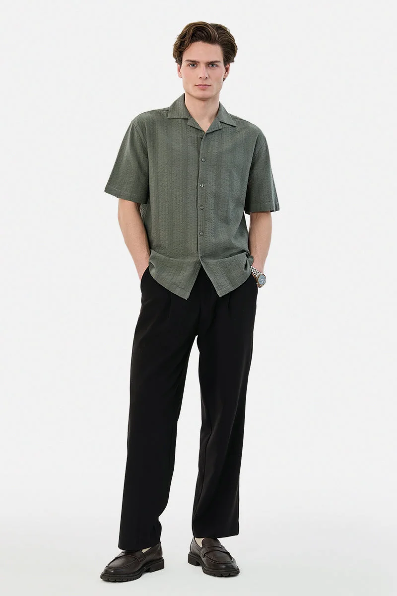 سنيتش قميص قطني مضلع بقصة مستقيمة