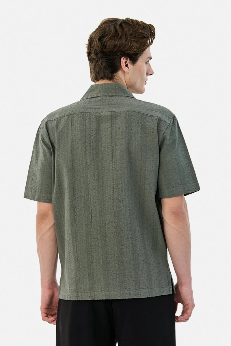 Snitch Green Box Fit 100% Cotton Textured Shirt for Men | Best Price UAE