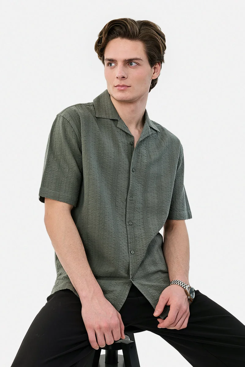 سنيتش قميص قطني مضلع بقصة مستقيمة