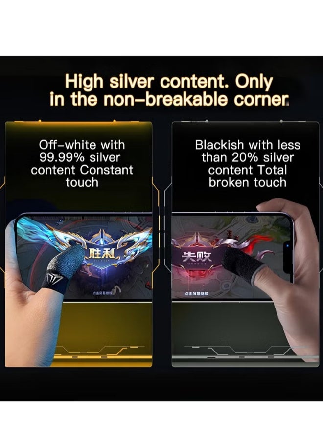 2 زوج أكمام أصابع لألعاب thumb أكمام أصابع لألعاب PUBG موبايل قفازات أصابع مضادة للانزلاق مع علبة ملحقات الألعاب - Image 3