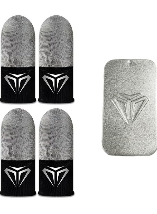 2 زوج أكمام أصابع لألعاب thumb أكمام أصابع لألعاب PUBG موبايل قفازات أصابع مضادة للانزلاق مع علبة ملحقات الألعاب - Image 1