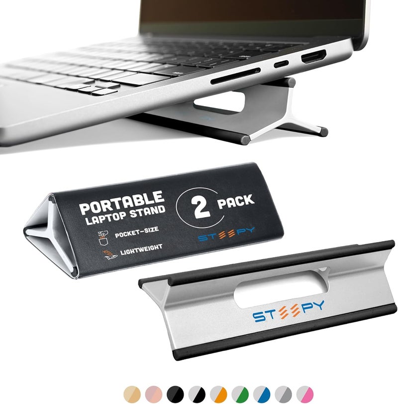 Steepy Portable Laptop Riser - 3 Height Adjustable Stand for Desk - Image 1