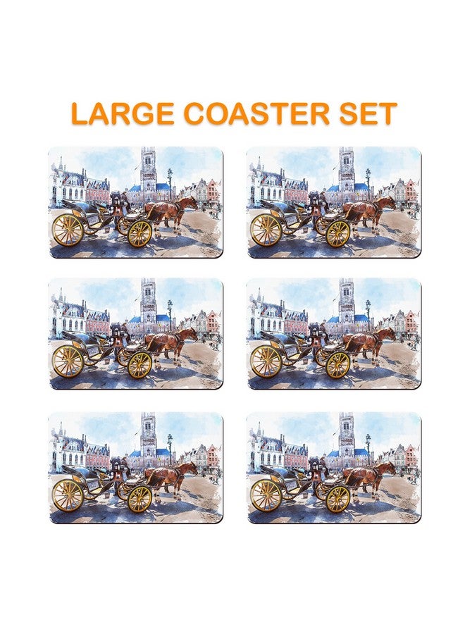 Paper Plane Design Coasters for Dining Table for hot pots Set of 6 for Home and Office Tea Coaster Coster Set (Luxe) - Image 3