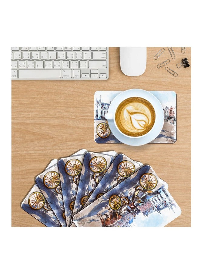 Paper Plane Design Coasters for Dining Table for hot pots Set of 6 for Home and Office Tea Coaster Coster Set (Luxe) - Image 1