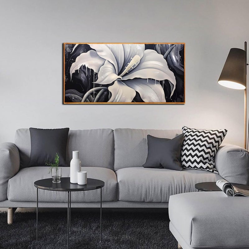 CGXART Black and White Flower Canvas Wall Art - Image 5