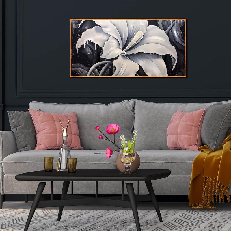 CGXART Black and White Flower Canvas Wall Art - Image 4