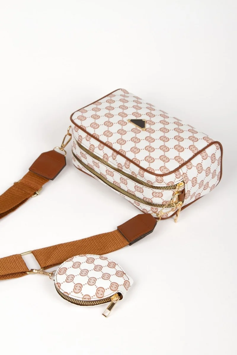 Adelina Bags Women's Patterned Shoulder Bag with Wallet Detail