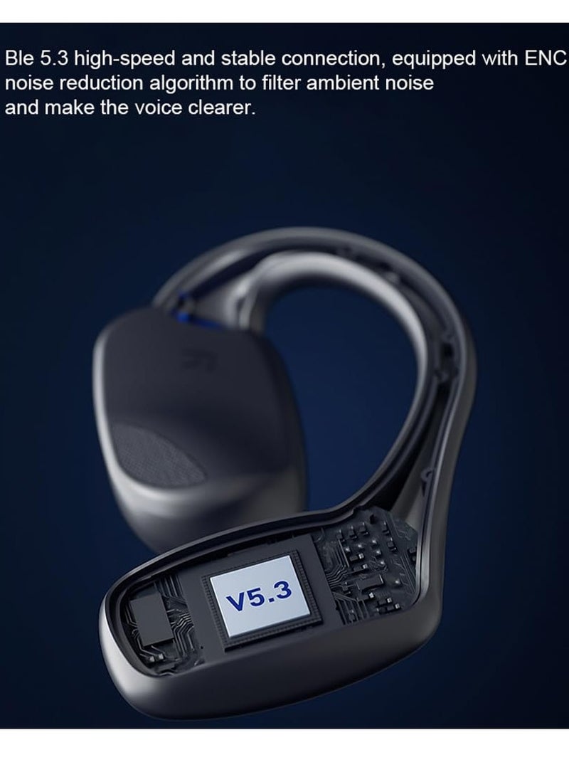 Excefore Open Ear Headphones, Bluetooth 5.3 Wireless Open Ear Lightweight Headphones with Built-in Mic, Noise-Cancellation Mic for Clear Calls, IPX7 Waterproof,for Sports Workout Gaming (White+Orange) - Image 5