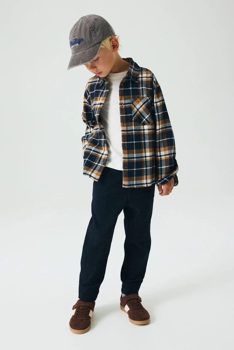 H&M Ribbed velour trousers