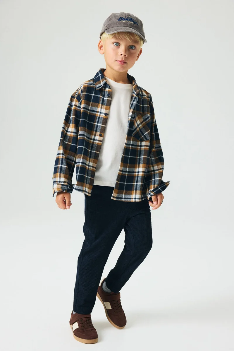 H&M Ribbed velour trousers