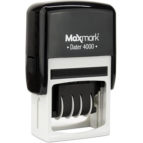 MaxMark Dater 4000 Self Inking Date Stamp  Black
