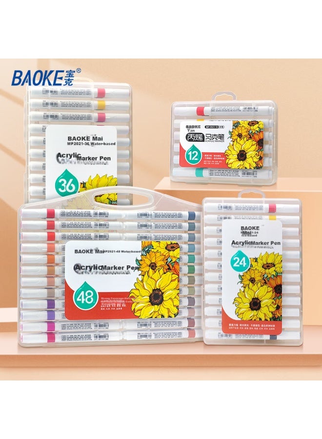 Baoke Mp2921-24 24 Colors Water-based Acrylic Marker Pen Single Head Wear-resistant Student Children Art Hand-painted Graffiti Diy Painting Pen Boxed - Image 5