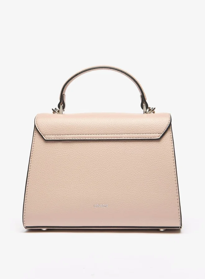 Celeste Women's Solid Satchel Bag with Detachable Strap and Magnetic Closure