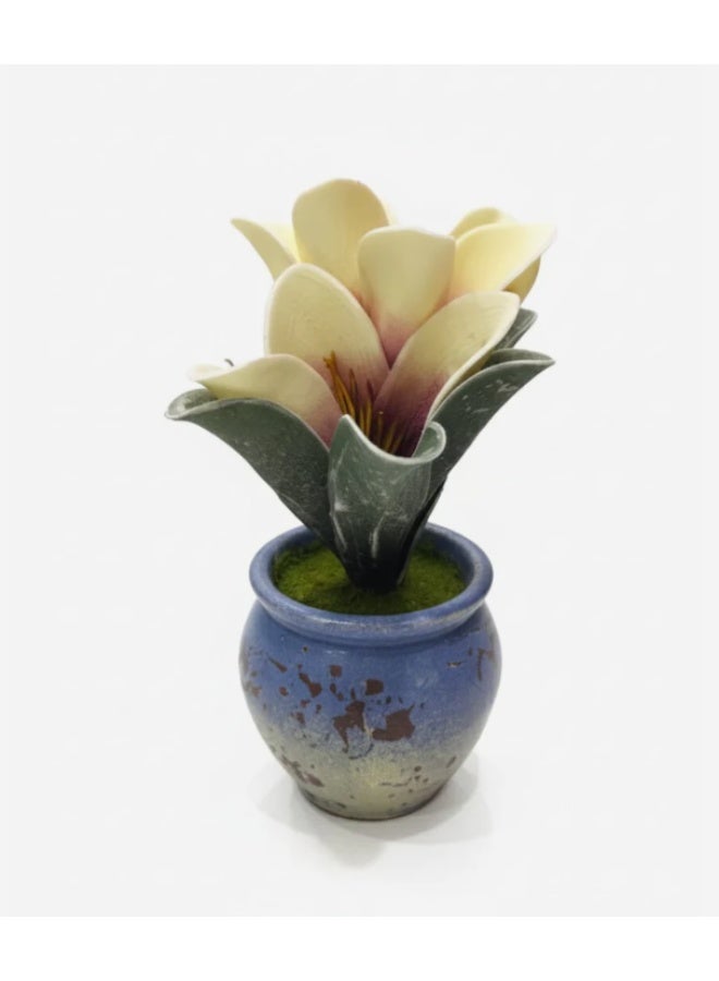 AKDC Next Rose Artificial Yellow Flower with Pot - Polystyrene Foam Material, Sunny Hues for Vibrant Home Accents, 24 cm,"- Polystyrene foam creates bright yellow flowers for a lively touch. - Image 2