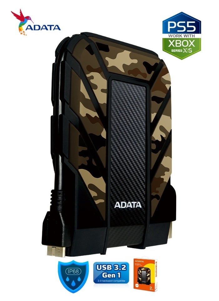 ADATA - HD710M Pro DURABLE 2TB External HDD | Fast Anti-Shock Hard Drive | Compatible with PS5 XBOX - Image 1