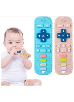 Generic Baby Silicone Teether in Remote Control Shape, Safe for Infants, Made of Soft Silicone, Teething Toy and Dental Development Tool, Perfect Baby Shower Gift (Blue).  - Image 2