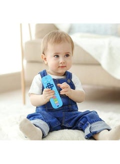 Generic Baby Silicone Teether in Remote Control Shape, Safe for Infants, Made of Soft Silicone, Teething Toy and Dental Development Tool, Perfect Baby Shower Gift (Blue).  - Image 3