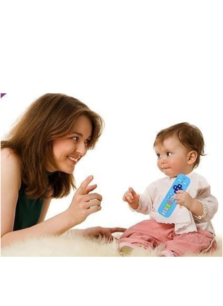 Baby Silicone Teether in Remote Control Shape, Safe for Infants, Made of Soft Silicone, Teething Toy and Dental Development Tool, Perfect Baby Shower Gift (Blue).  - Image 5