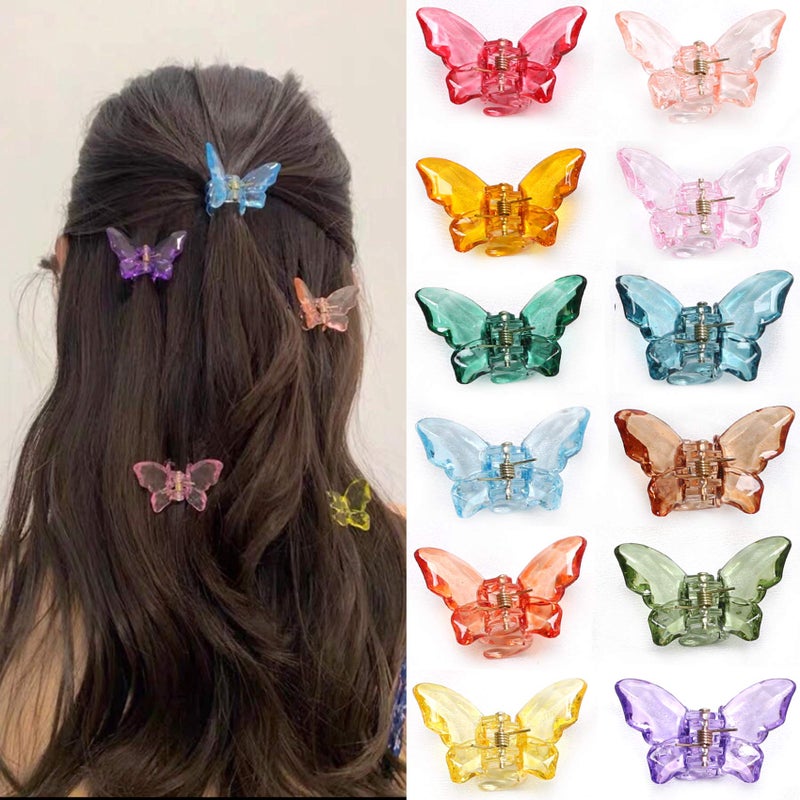 NAISIER Hair Claw Clips Jaw Clips 1.8 inch Clear Butterfly Hair Accessories for Girls and Women (Small sized, 24 pack) - Image 1