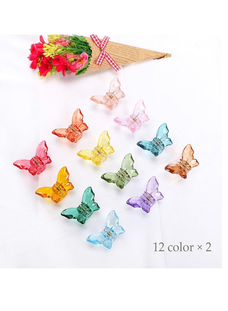 NAISIER NAISIER Hair Claw Clips Jaw Clips 1.8 inch Clear Butterfly Hair Accessories for Girls and Women (Small sized, 24 pack)  - Image 2