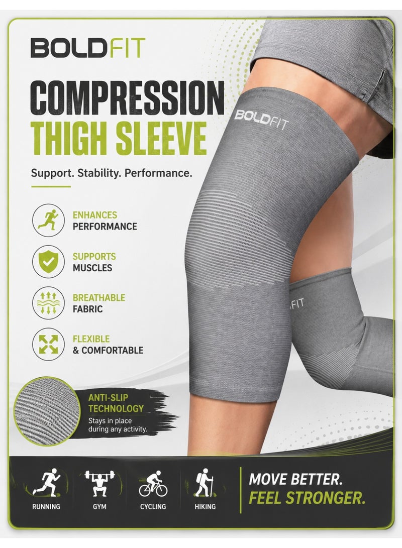 BOLDFIT Pack of 2 Knee Cap Support For Running and Gym Squats Medium Grey - Image 1