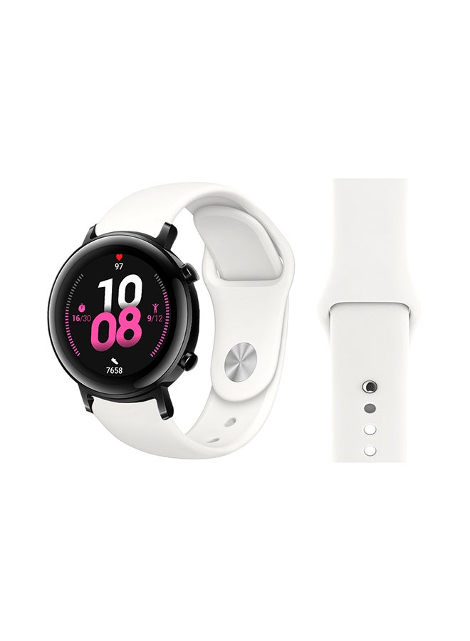 Perfii Solid Silicon Replacement Band For Huawei Watch GT 2 Soft White