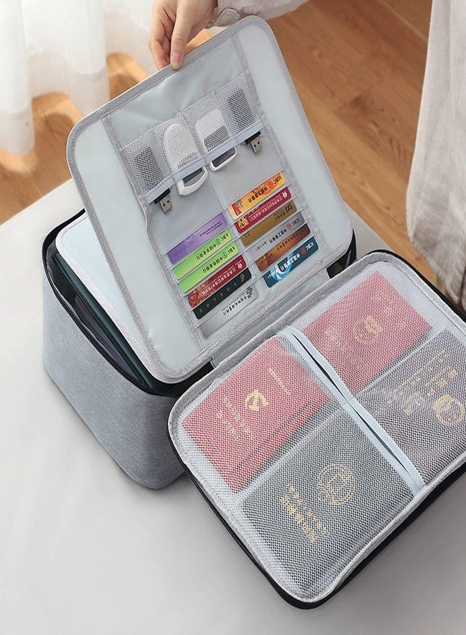 SWOPPERRY Document Organizer Case with Lock, Multi-Compartment Passport Holder, USB Drive Storage, Card Slots, Multi Color - Image 3