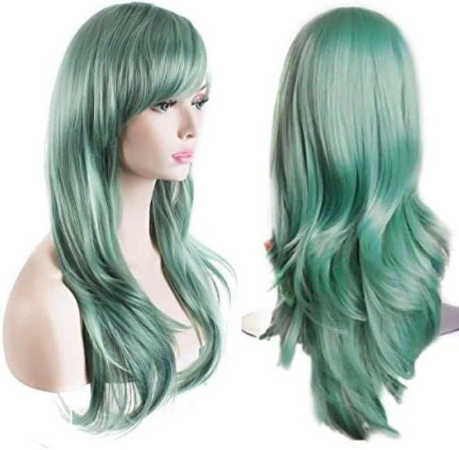 AK 28 inch Fashion Wigs Long Wavy Curly Hair Cosplay Wig (Purple) - Image 1