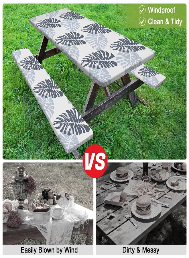 pickyNproud Picnic Table Cover with Bench Covers Camping Tablecloth with Storage Bag Windproof Waterproof Picnic Table Covers with Elastic for Camping - Image 2