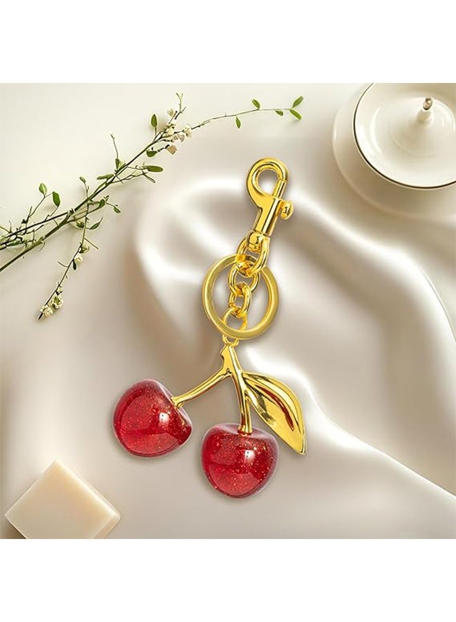 Cherry Bag Charm Purse Charms Keychain Car Cherry Accessories Bag Accessory keychians Gifts for Women Purses Bags Handbags Wallets Backpacks - Image 3
